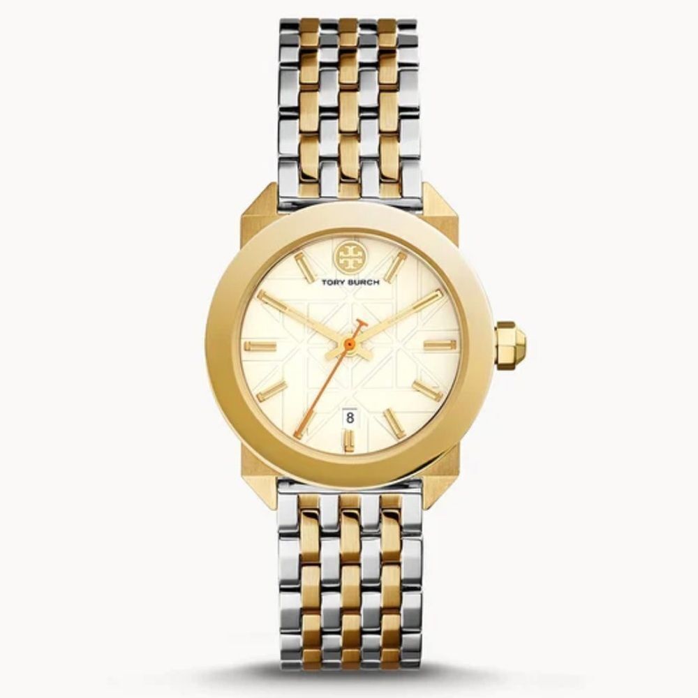 Tory Burch Whitney 35mm Two Tone Gold/Silver Watch Like new